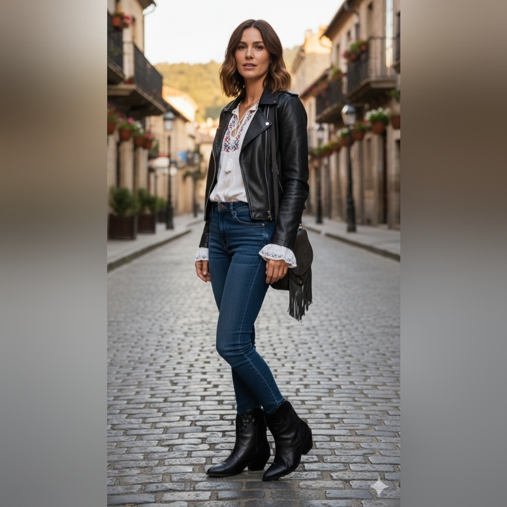 Black CAVERLEY Leather Ankle Boots